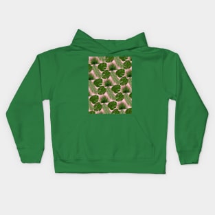 Tropical Leaf Pattern on Pink Kids Hoodie